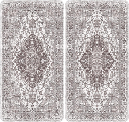 nunubaby Washable Pee Pads for Dogs, Stylish, Non-Slip and Leak-Proof Pee Pads. Reusable Potty Pads for Dogs for Crates and Floors.(Brown/Geo, 24" x48")