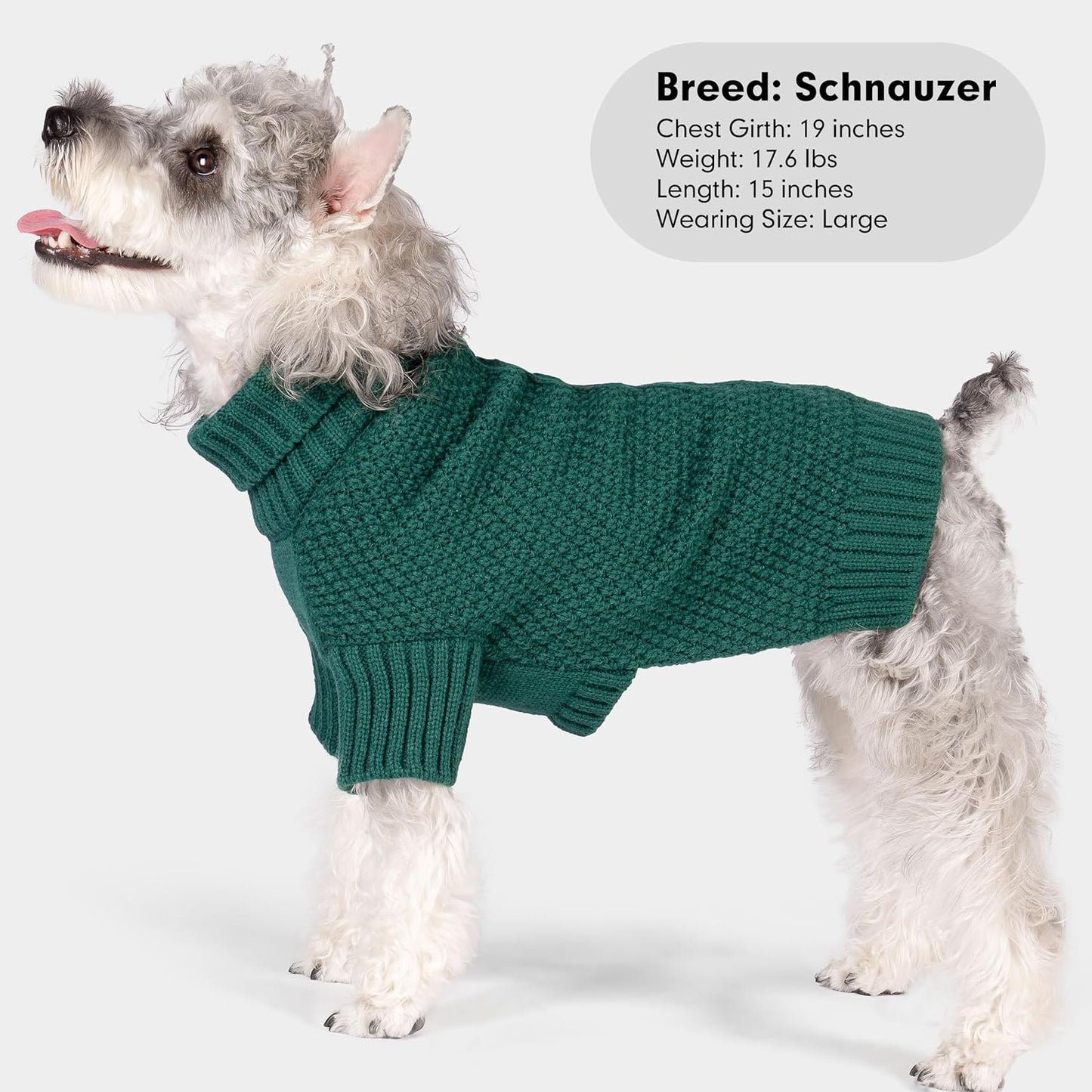 cyeollo Dog Sweater Pullover Turtleneck for Dogs, Classic Knitwear Fall Winter Cold Weather Dog Clothes Warm Pet Apparel Small Medium Large Dog Sweaters, Green S