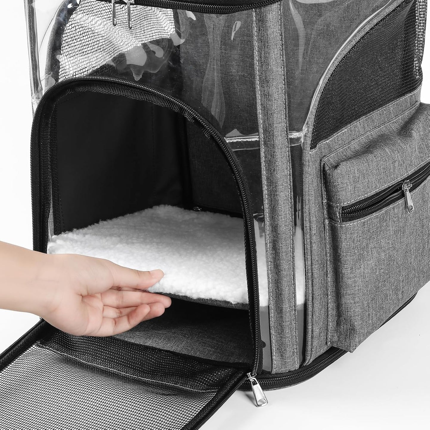 Cat Carriers Dog Carrier Pet for Small Medium Cats Dogs Puppies up to 25 Lbs, TSA Airline Approved Soft Sided, Collapsible Travel Puppy - Black Grey (L: 15.8" LX12.6 WX19.7 H, Pink)