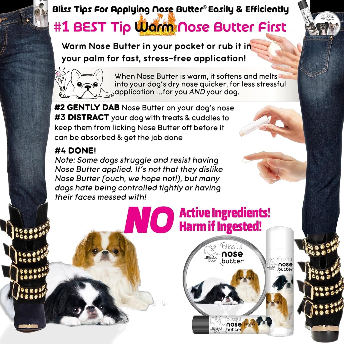 The Blissful Dog Japanese Chin Unscented Nose Butter - Dog Nose Butter, 16 Ounce