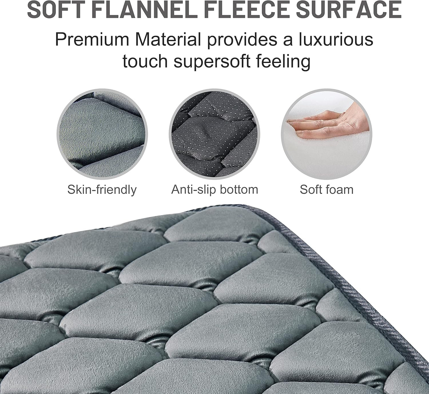 Dog Crate Mats,Soft Kennel Pads Washable with Anti-Slip Bottom,Dog Kennel Pads for Sleeping,Pets Mattress Cat Dog Beds for Small Dogs(23x17,Grey)