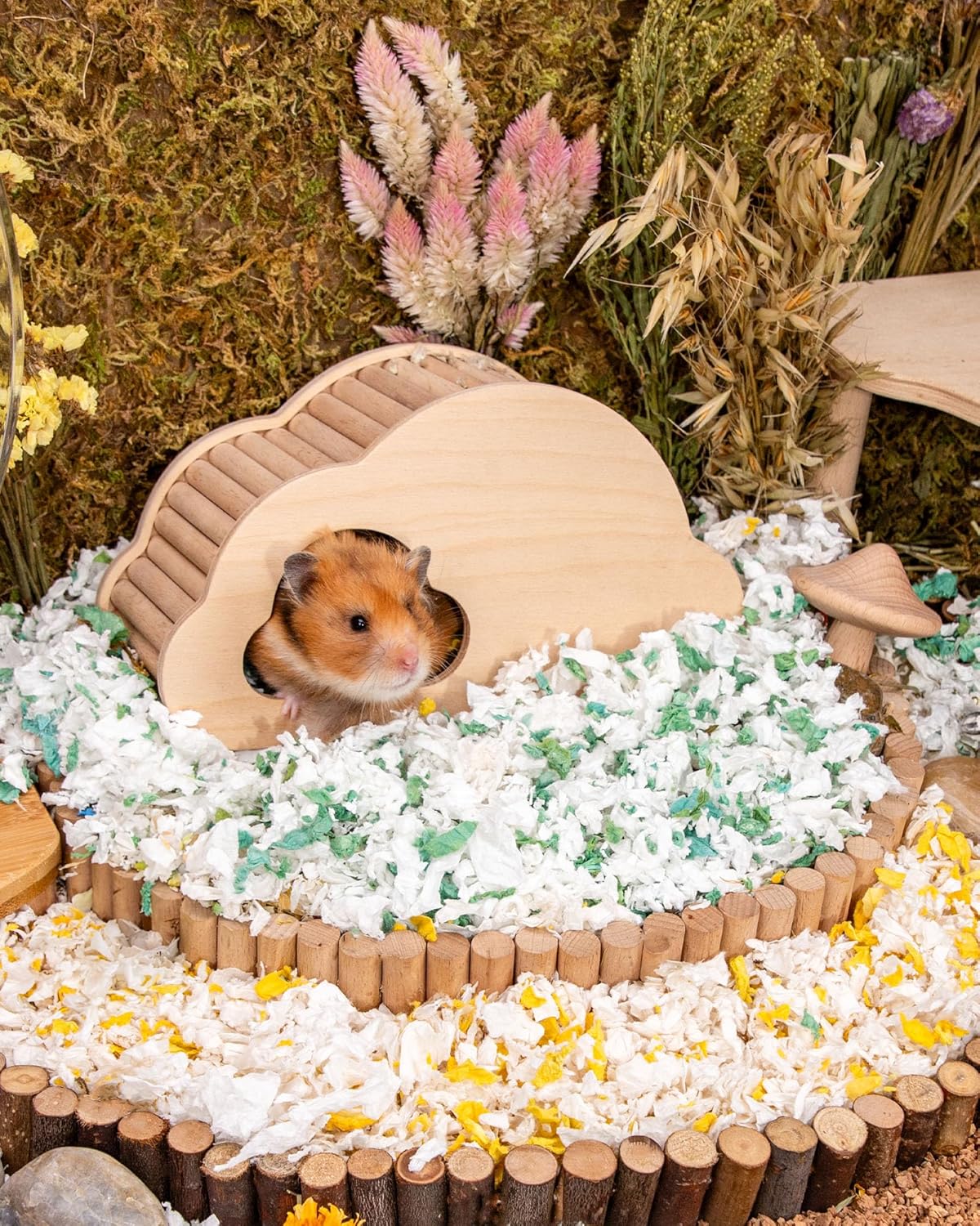 Niteangel Aspen Shaving Hamster Beddings for Syrian Dwarf Hamster Gerbil Mice Degu Rat Rabbit Bunny Guinea Pig Chinchilla Hedgehog or Other Small Pets (65L - White Paper Bedding)