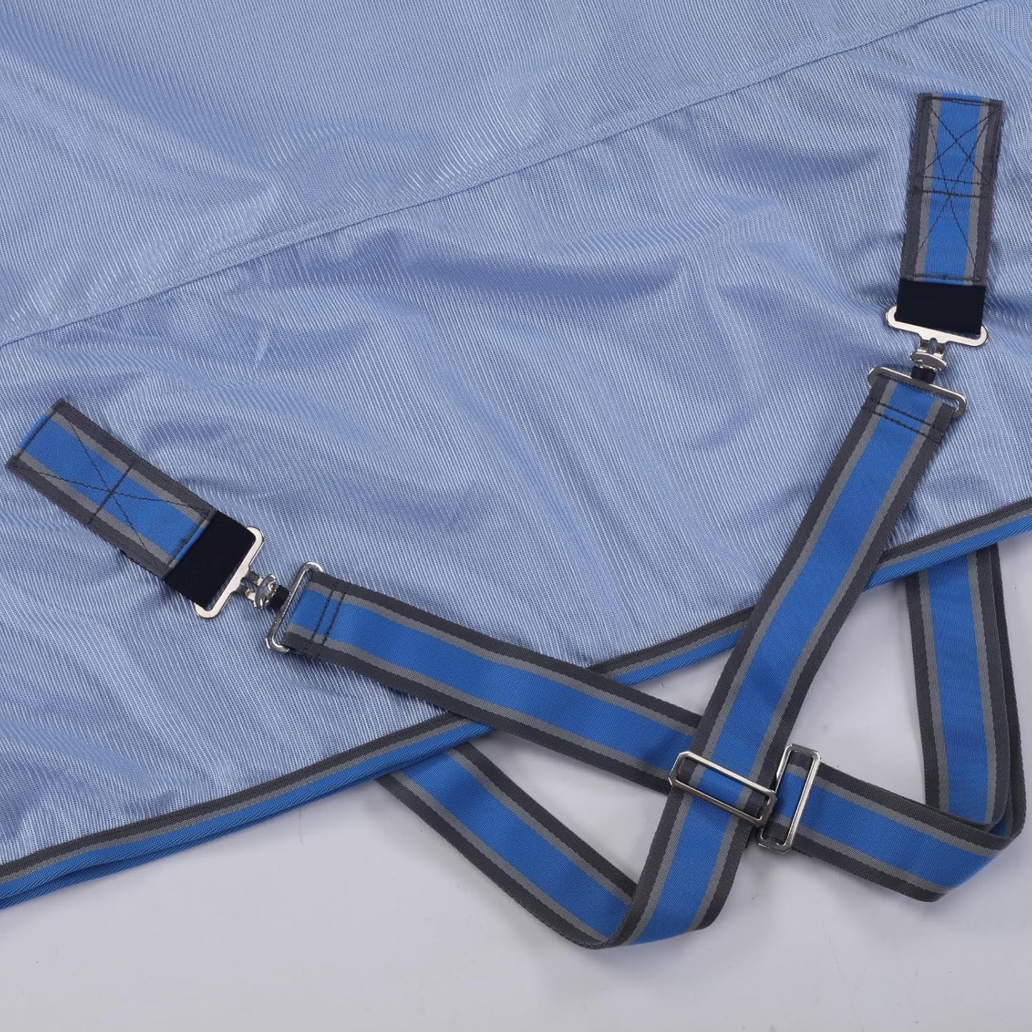 Horse Fly Sheet, Standard Neck Comfy Mesh Fly Sheet for Horses, Equine Summer Sheets UV-Protective Lightblue 78