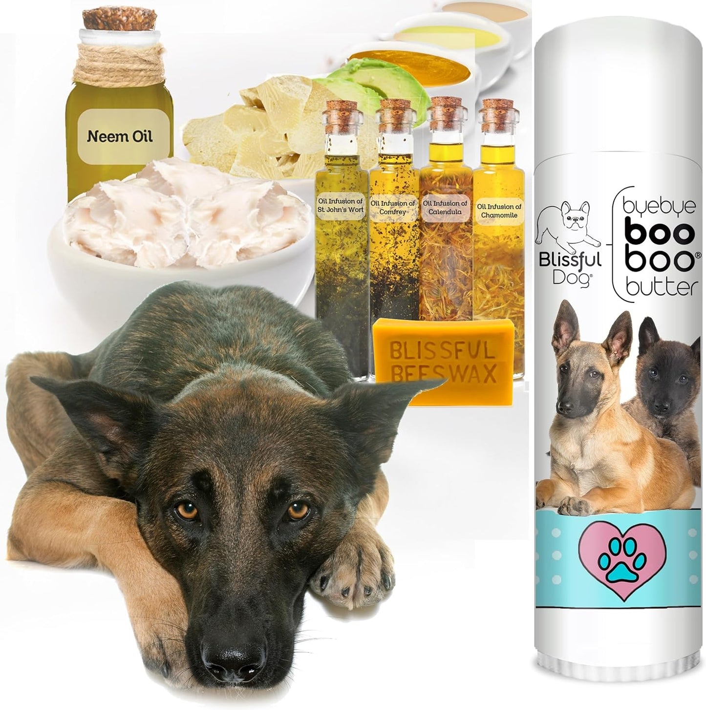 The Blissful Dog .50 oz Tube Belgian Malinois Booboo Butter