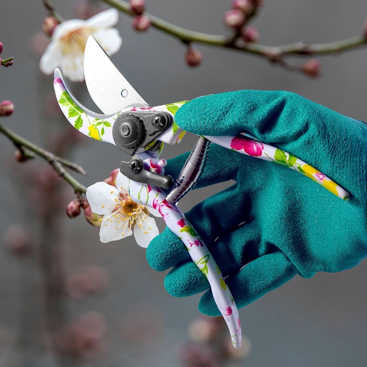 41-Piece Premium Gardening Tool Set, Stainless Steel Heavy Duty Gardening Tool Kit, with Non-Slip Rubber Grip, Storage Tote Bag, Outdoor Hand Tools, Ideal Gardening Gifts for All (Pink Floral)