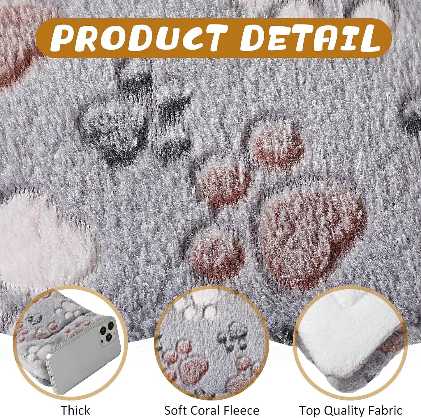 Tuanse 4 Pack Ultra Soft Dog Cat Bed Mat with Cute Prints Reversible Fleece Dog Crate Kennel Pad Cozy Washable Thickened Hamster Guinea Pig Pet Bed Mat for Small Animals (21 x14 Inches,Light Gray)